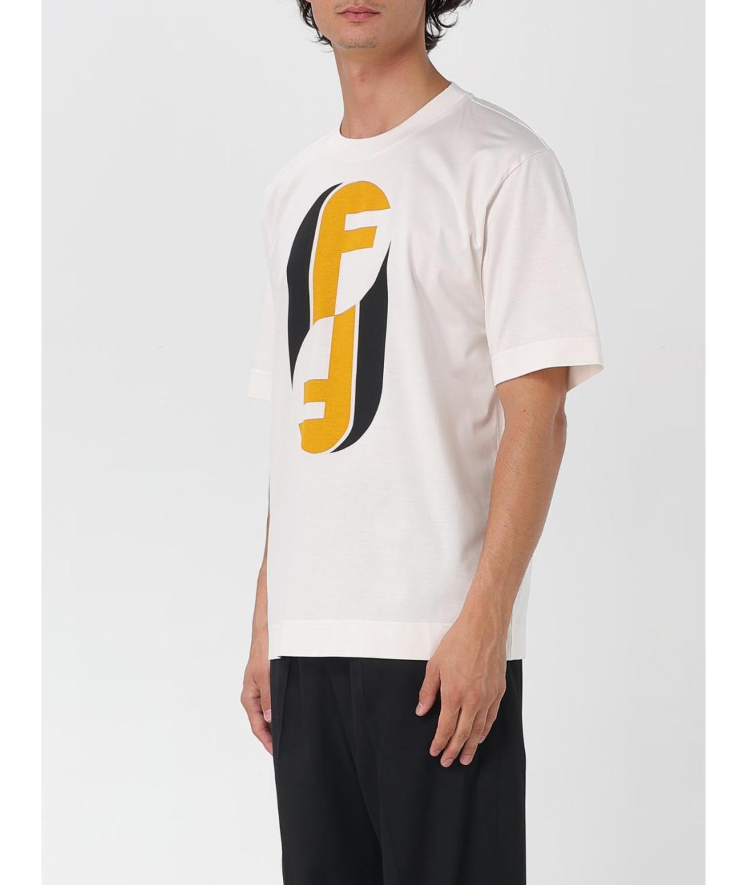 FENDI Белая хлопковая футболка, фото 5
