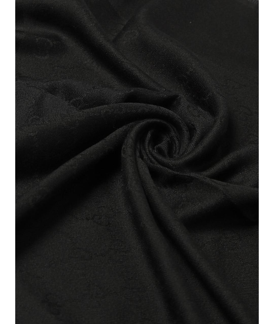 GUCCI Черный шерстяной шарф, фото 3