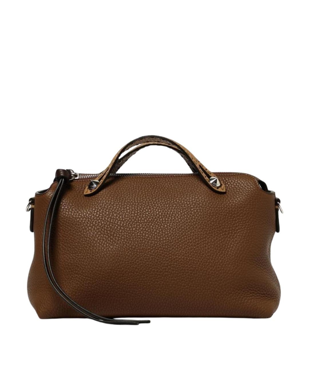 FENDI Коричневая кожаная сумка через плечо, фото 1