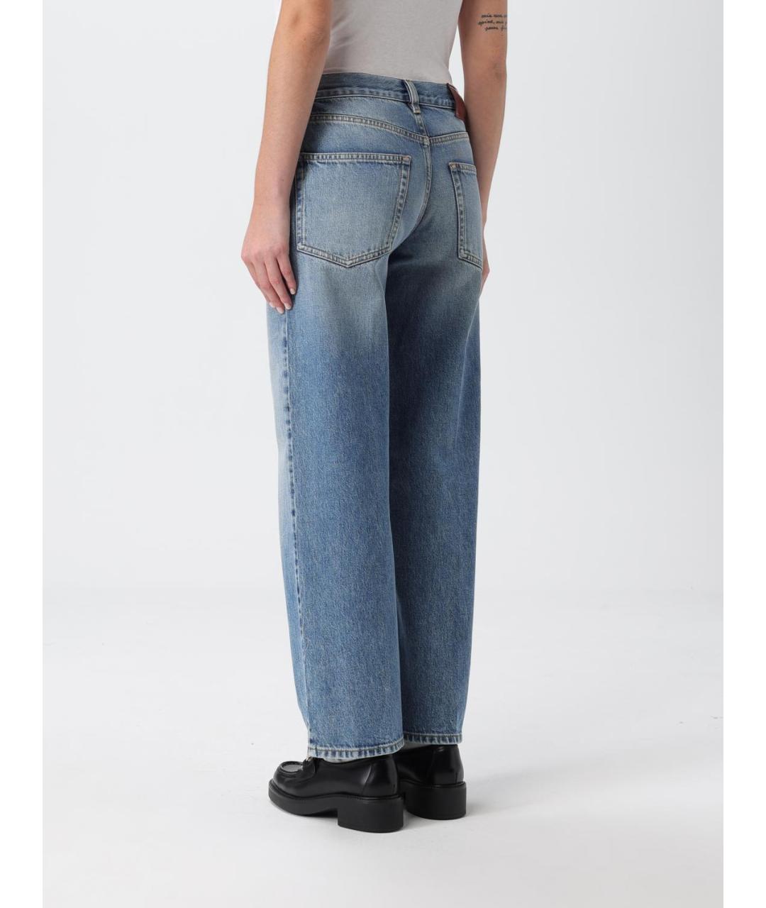 GUCCI Голубые хлопковые прямые джинсы, фото 2