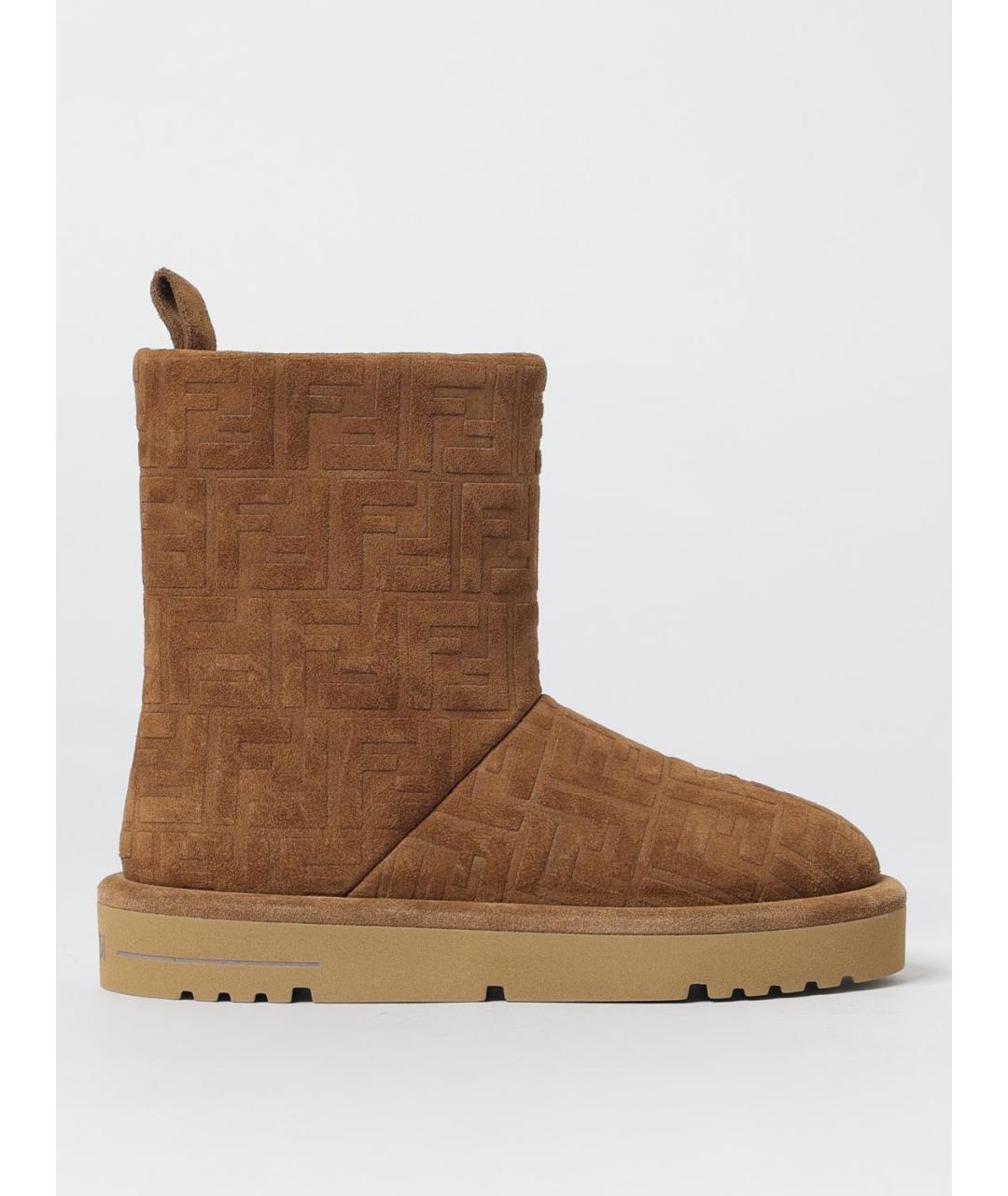 FENDI Коричневые замшевые сапоги, фото 5