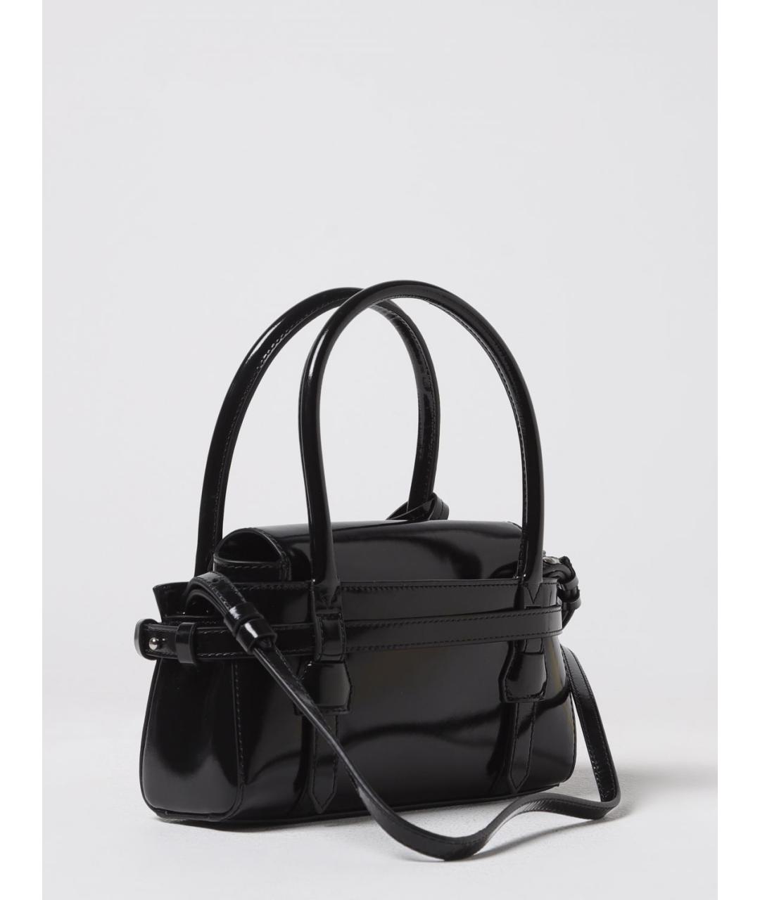 DSQUARED2 Черная сумка тоут из лакированной кожи, фото 2
