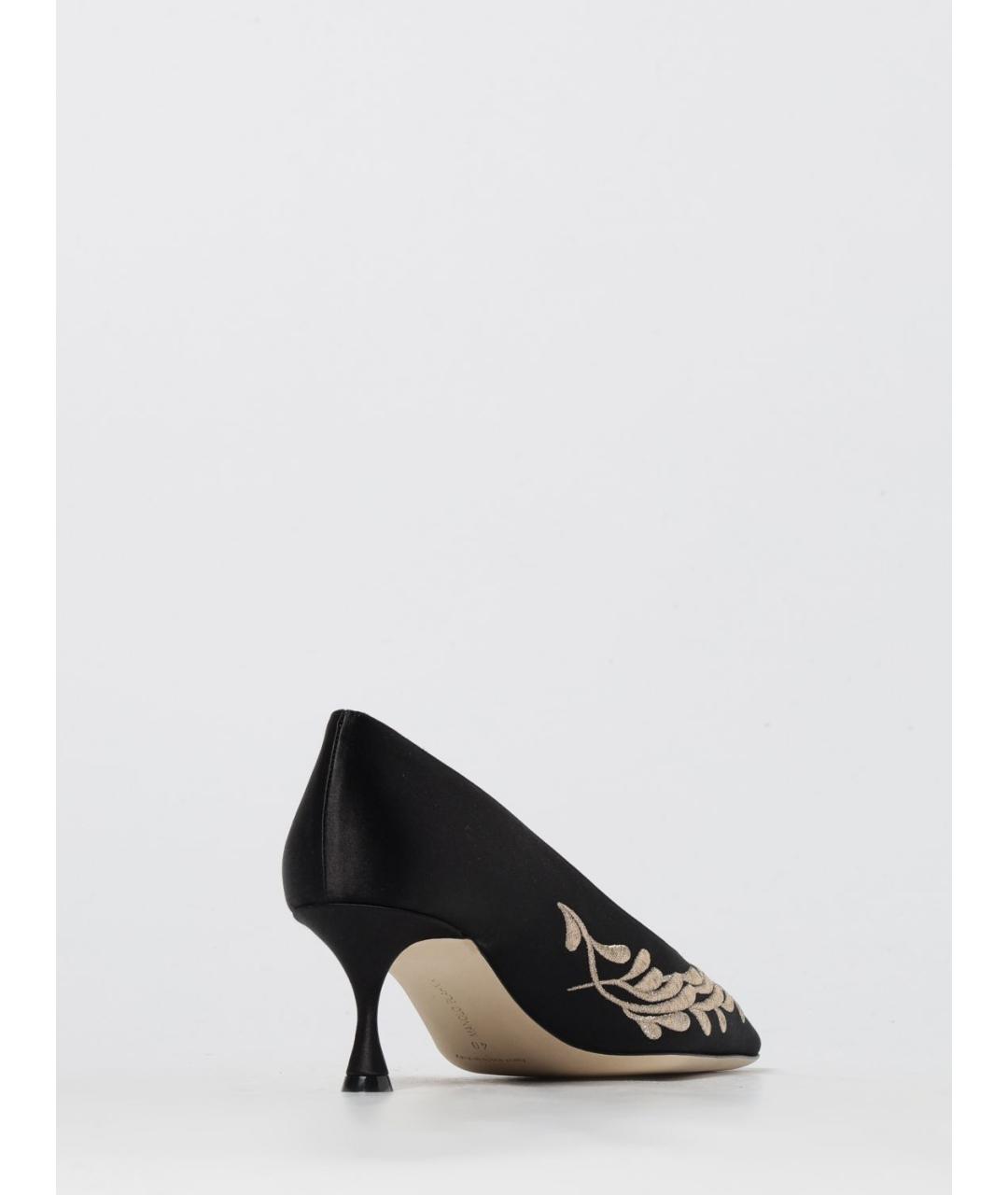 MANOLO BLAHNIK Черные текстильные туфли, фото 3