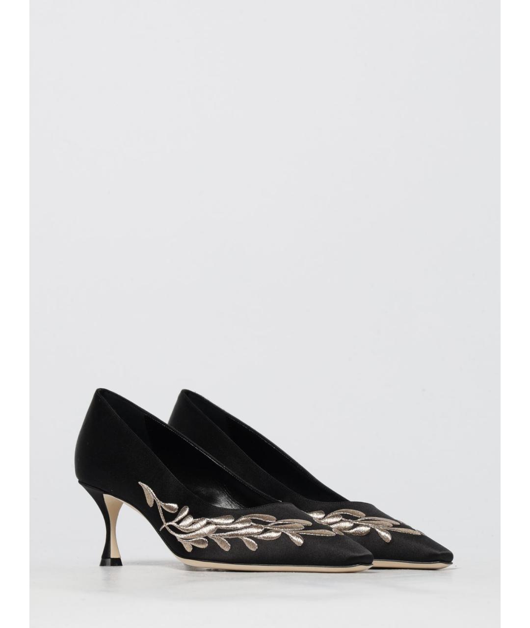 MANOLO BLAHNIK Черные текстильные туфли, фото 2