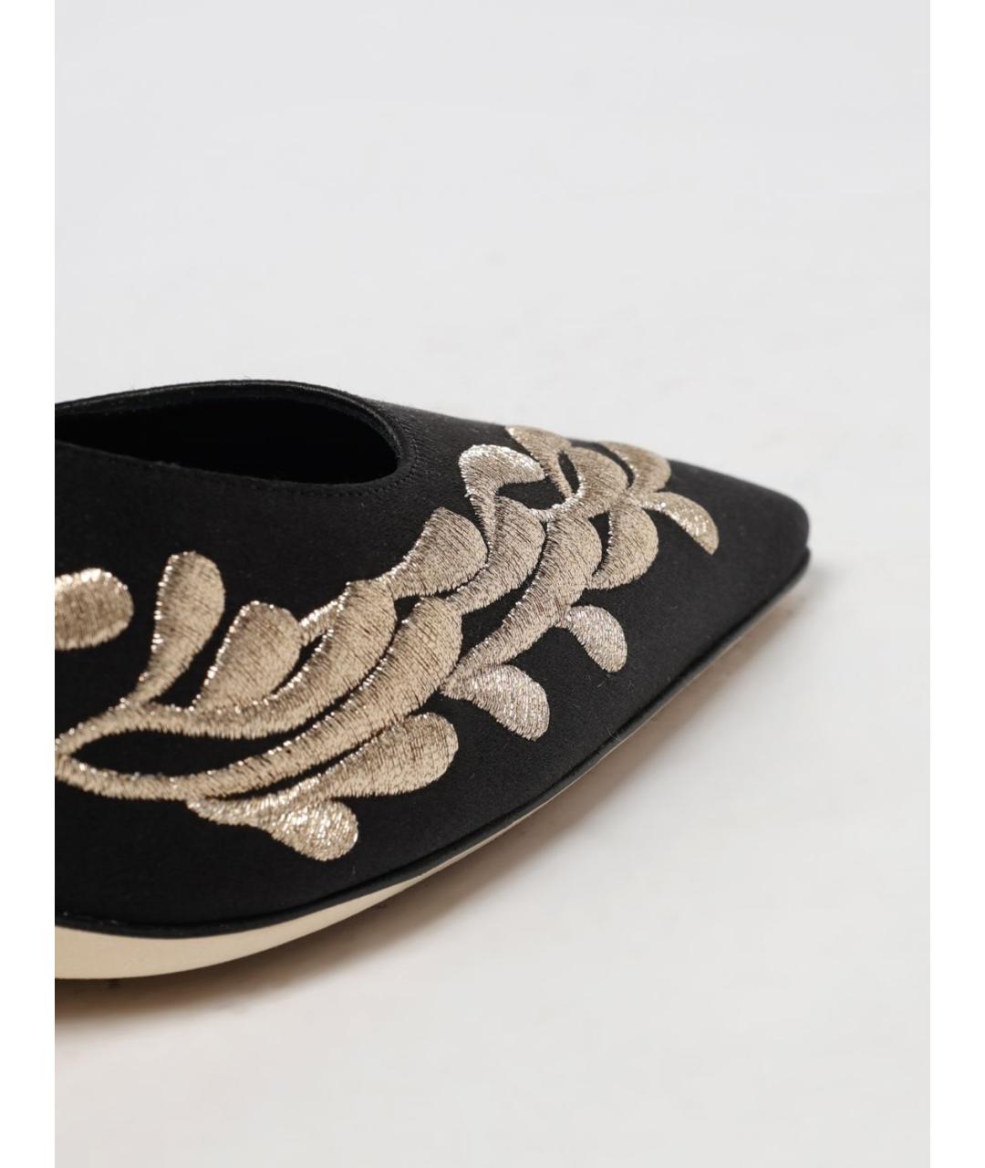 MANOLO BLAHNIK Черные текстильные туфли, фото 4