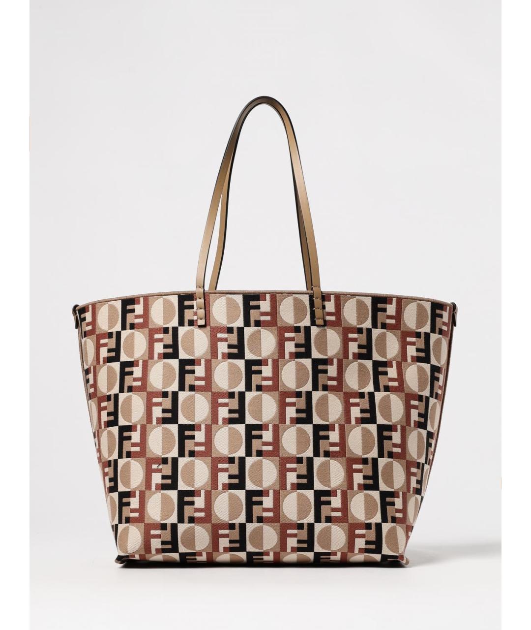 FENDI Бежевая тканевая сумка тоут, фото 6