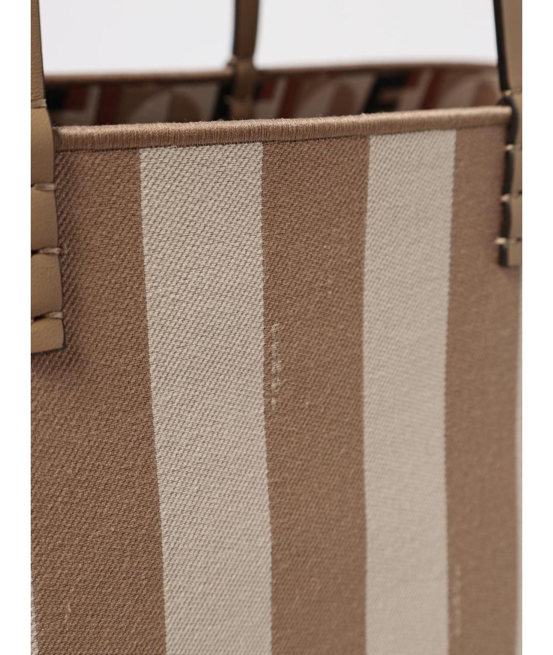 FENDI Бежевая тканевая сумка тоут, фото 4