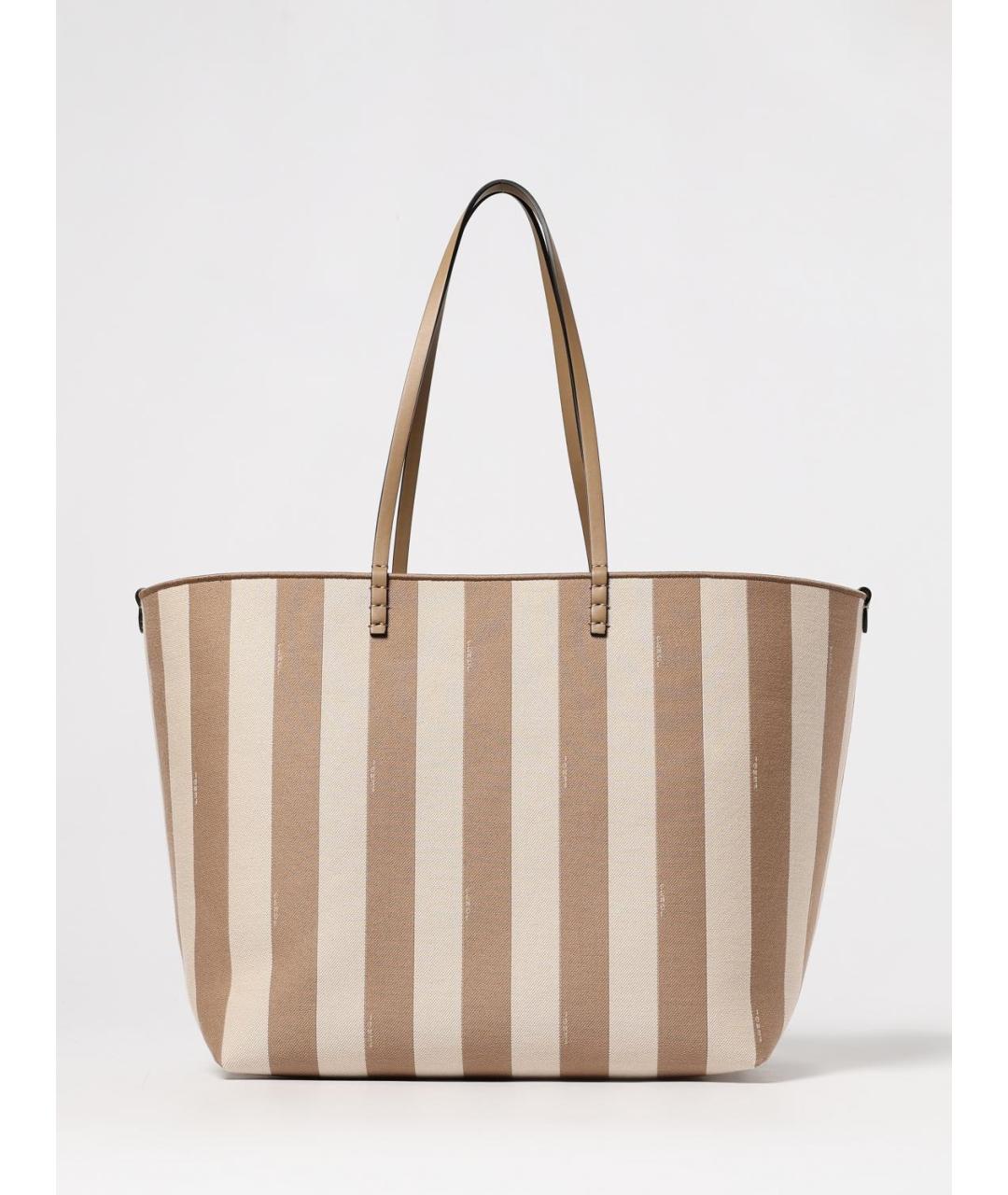 FENDI Бежевая тканевая сумка тоут, фото 7