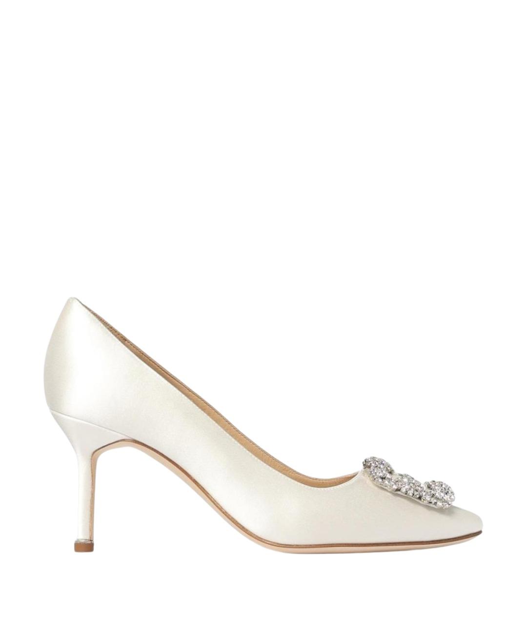 MANOLO BLAHNIK Бежевые текстильные туфли, фото 1