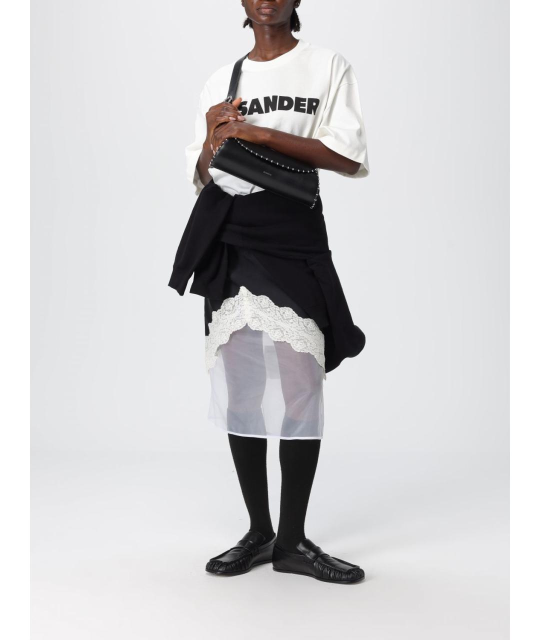 JIL SANDER Черная полиэстеровая юбка миди, фото 2