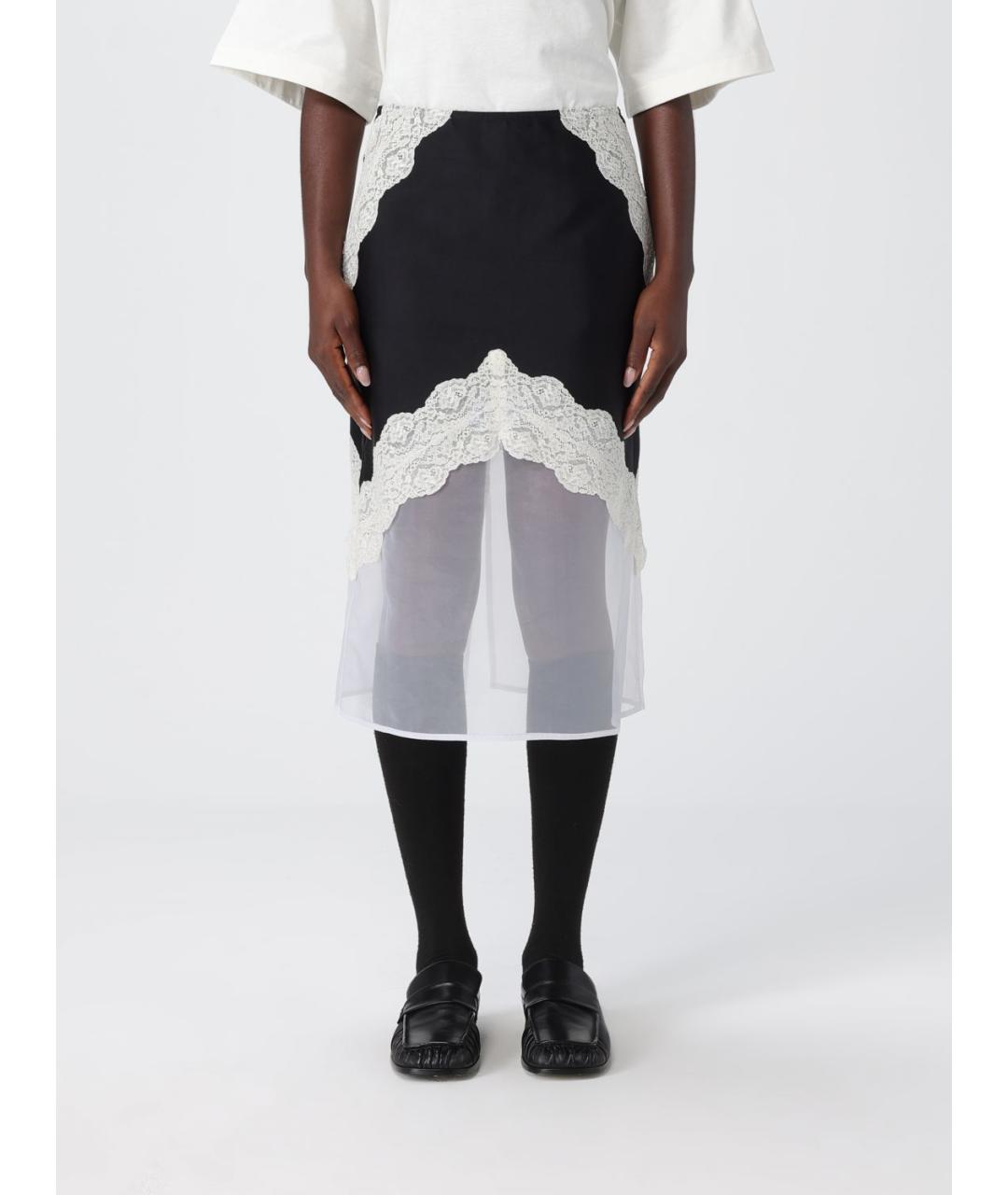 JIL SANDER Черная полиэстеровая юбка миди, фото 6