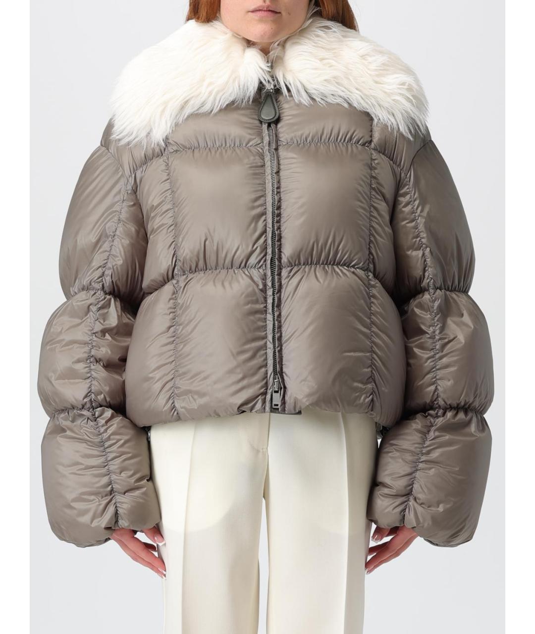 JIL SANDER Зеленый полиамидовый пуховик, фото 2