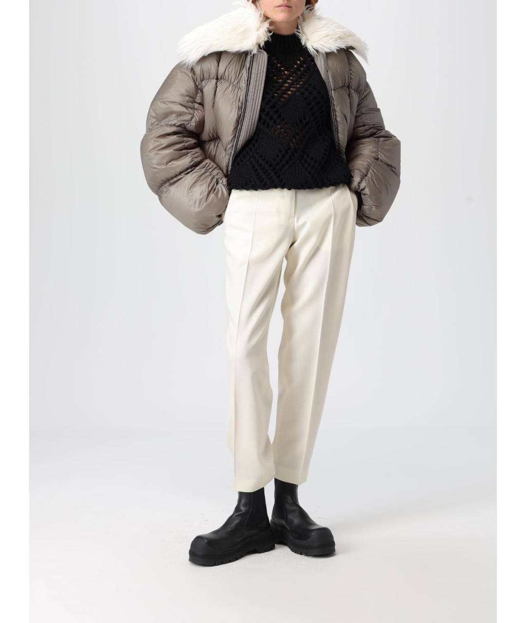 JIL SANDER Зеленый полиамидовый пуховик, фото 3