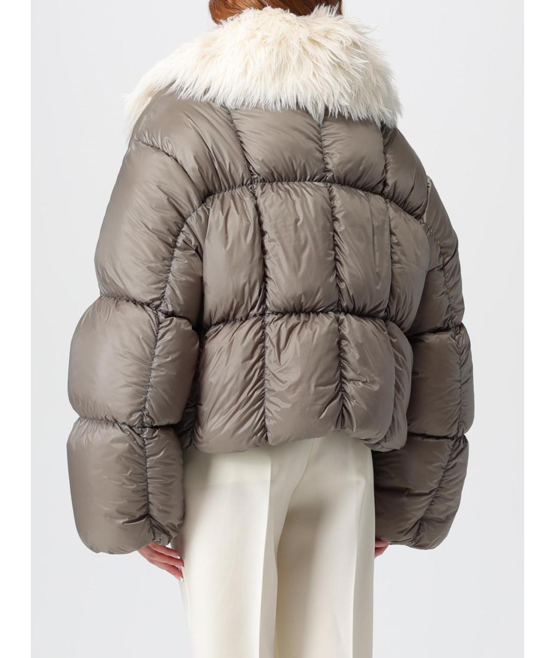 JIL SANDER Зеленый полиамидовый пуховик, фото 4