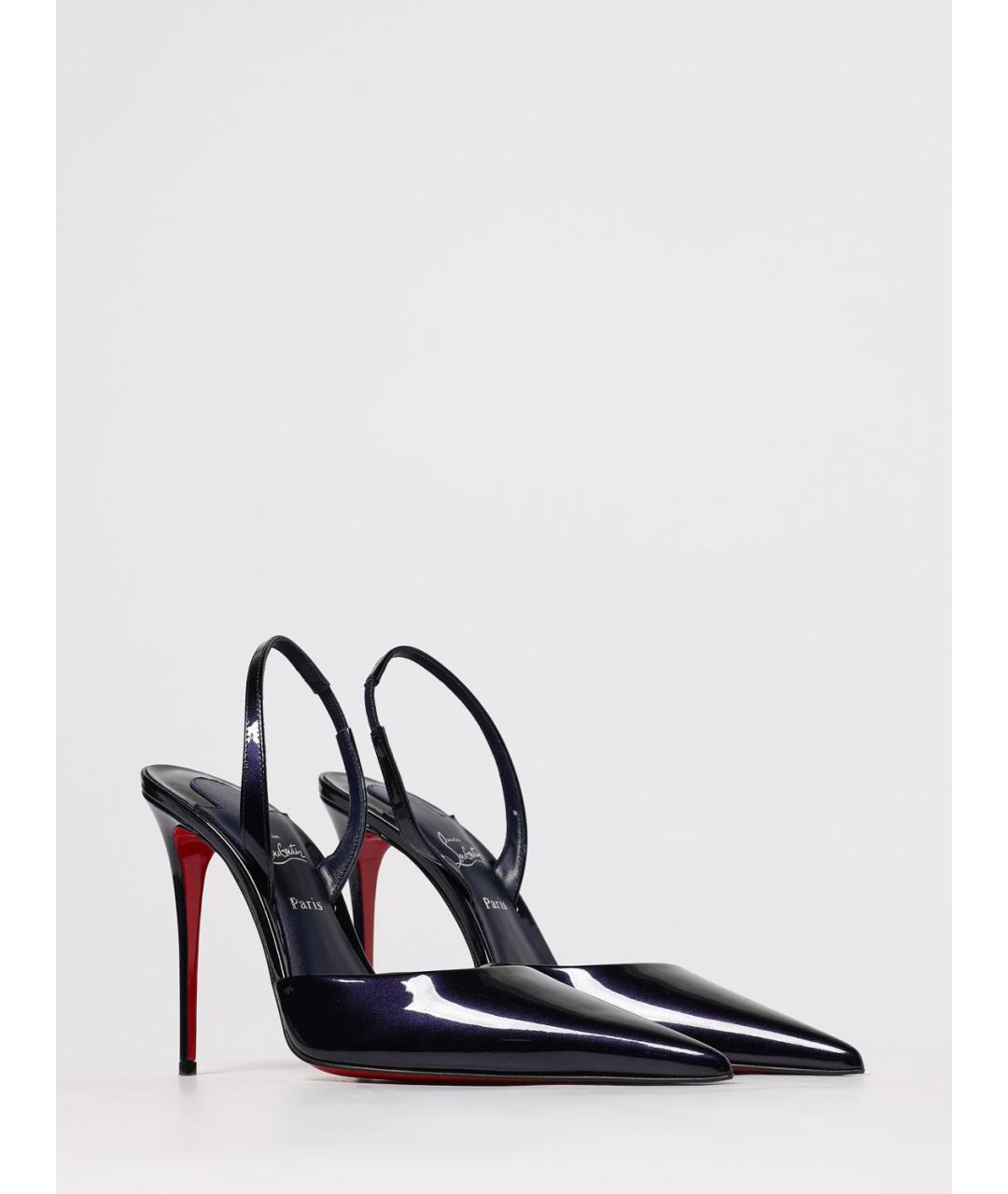 CHRISTIAN LOUBOUTIN Синие туфли из лакированной кожи, фото 2