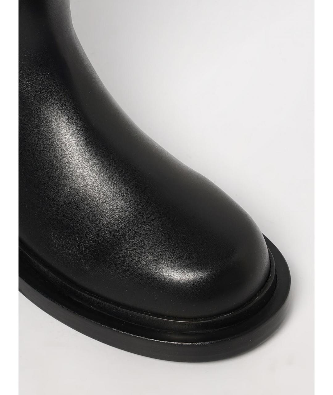 JIL SANDER Черные кожаные сапоги, фото 4