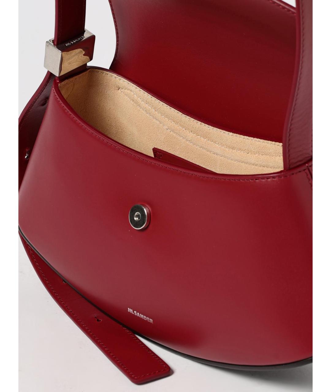JIL SANDER Красная кожаная сумка через плечо, фото 5