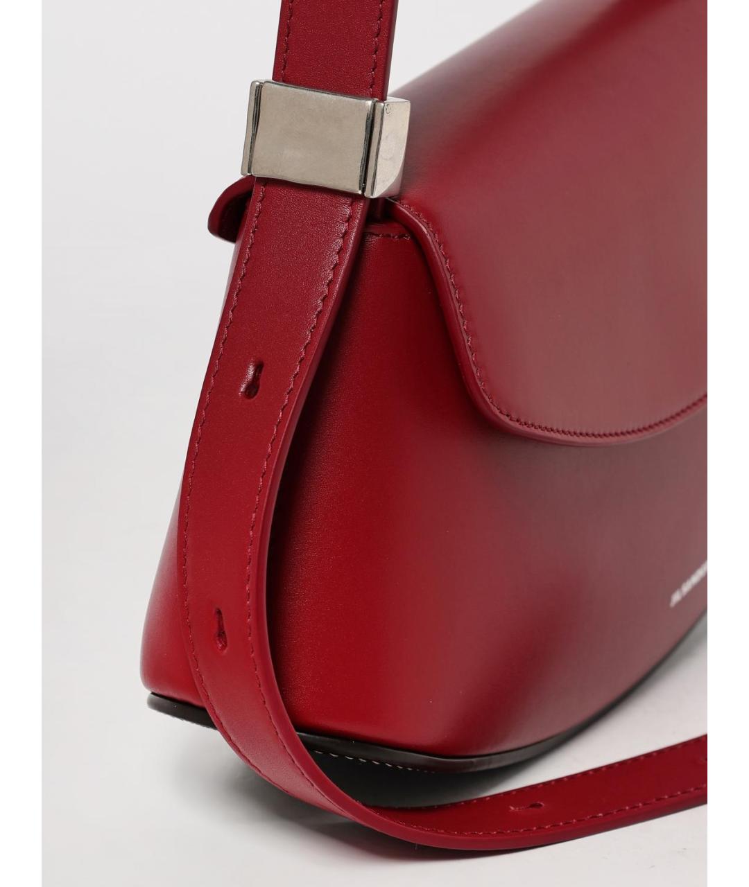 JIL SANDER Красная кожаная сумка через плечо, фото 4