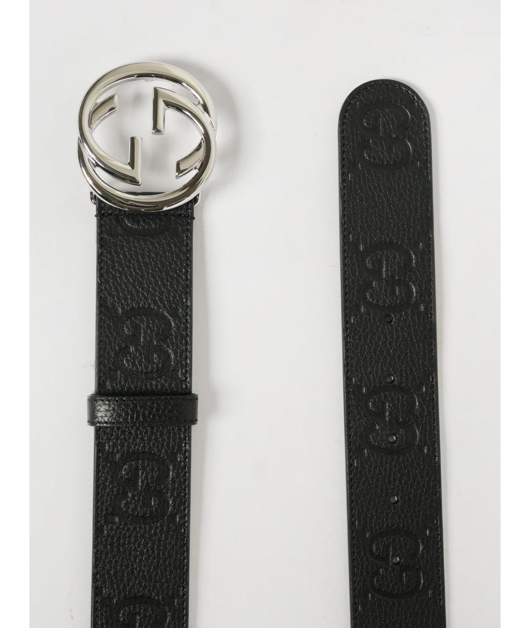 GUCCI Черный кожаный ремень, фото 2