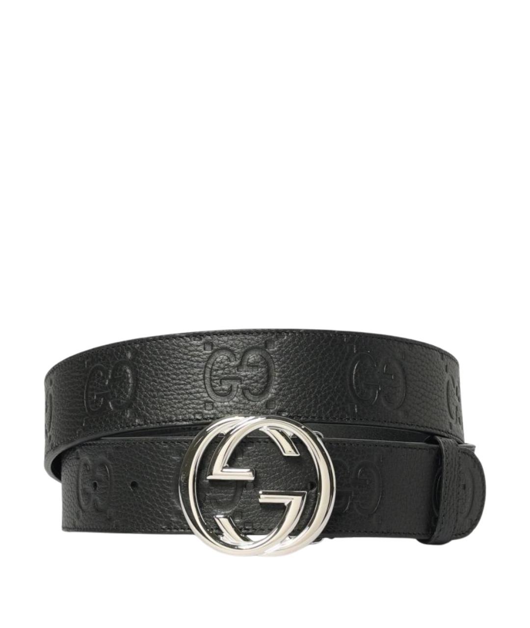 GUCCI Черный кожаный ремень, фото 1