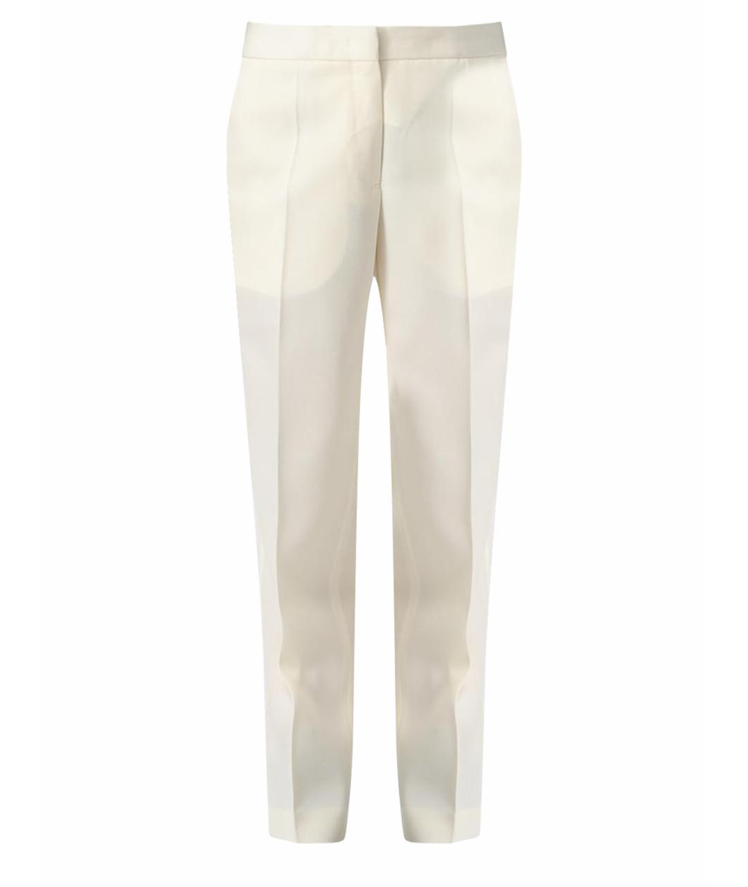 JIL SANDER Бежевые шерстяные прямые брюки, фото 1