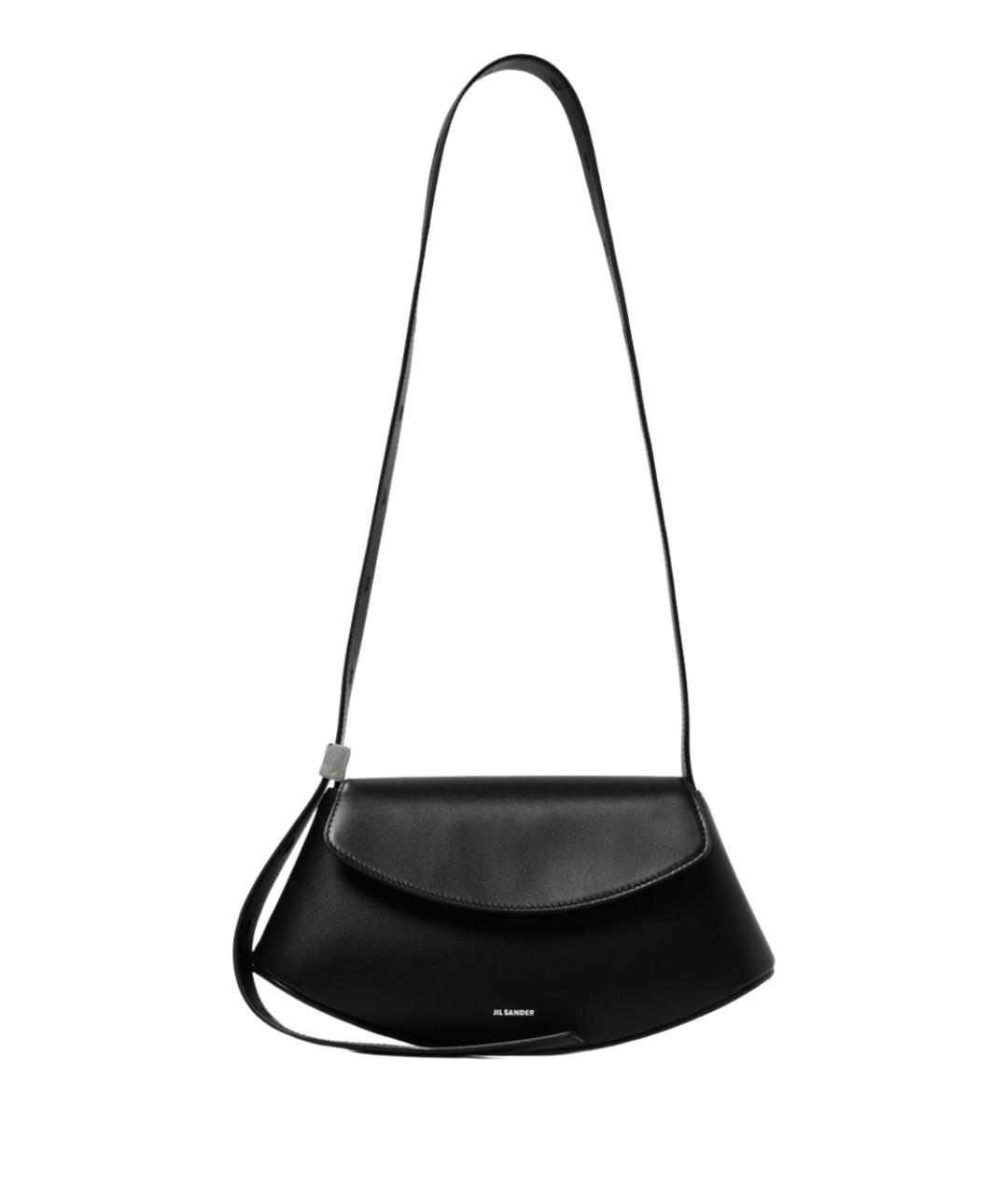 JIL SANDER Черная кожаная сумка через плечо, фото 1