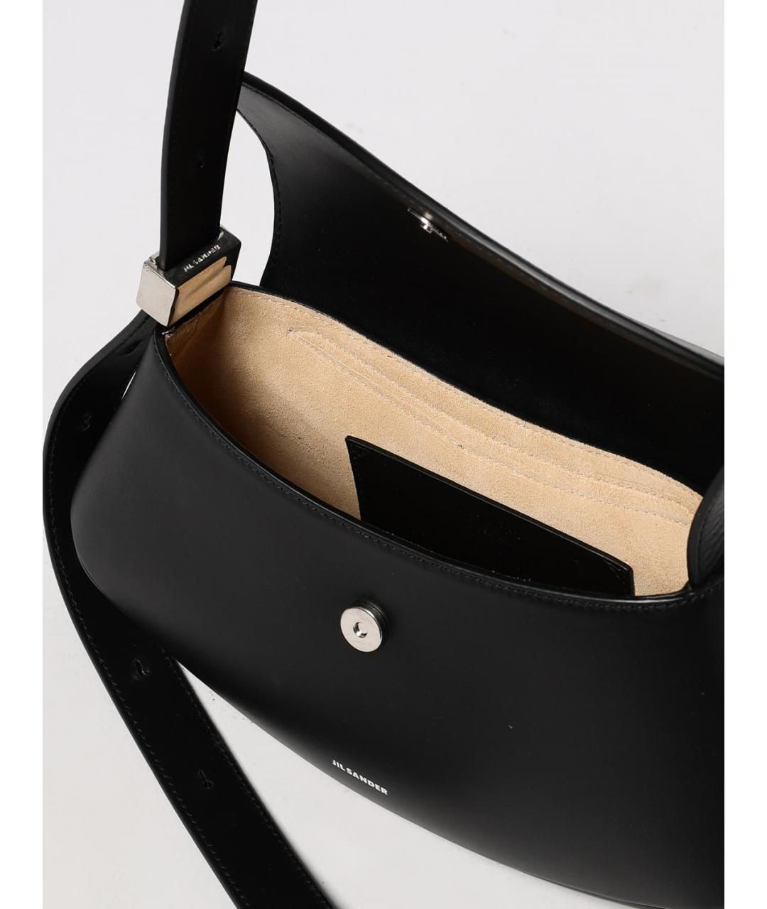 JIL SANDER Черная кожаная сумка через плечо, фото 5