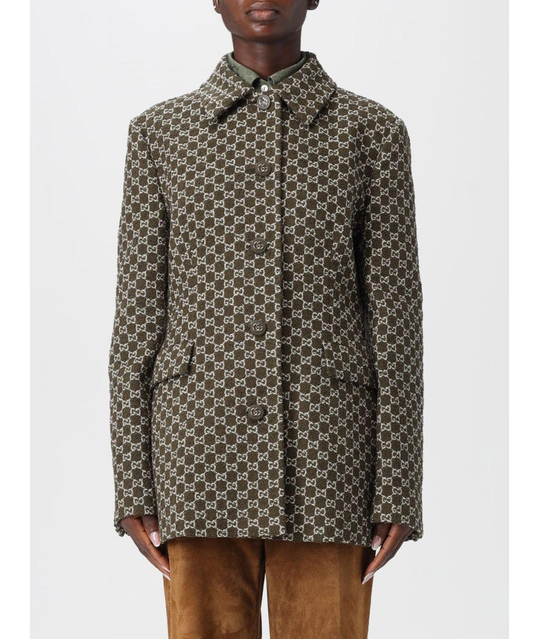 GUCCI Зеленый хлопковый жакет/пиджак, фото 2