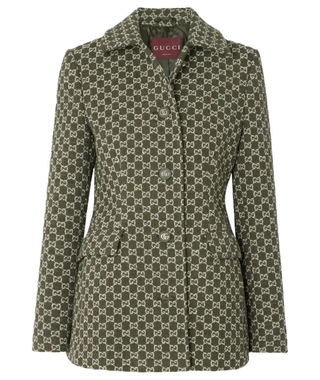 GUCCI Зеленый хлопковый жакет/пиджак, фото 1