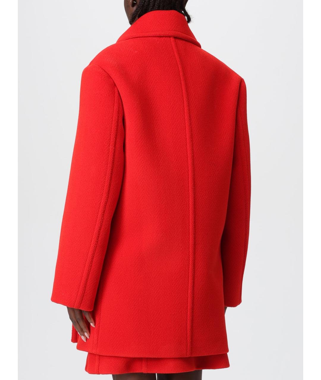 JIL SANDER Красное шерстяное пальто, фото 4