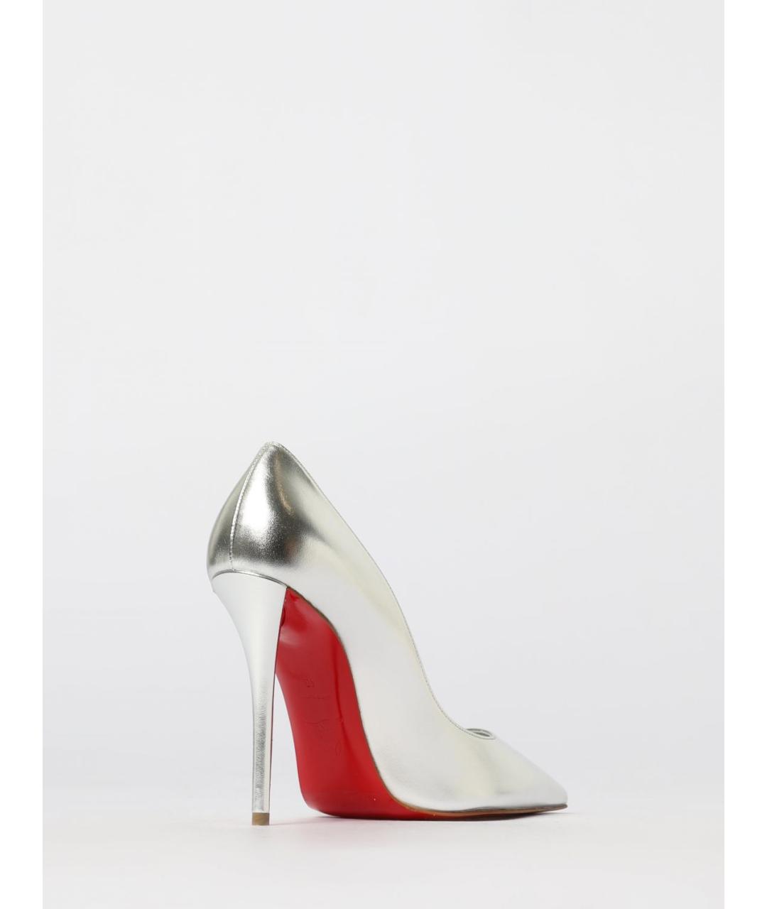 CHRISTIAN LOUBOUTIN Серебряные кожаные туфли, фото 3