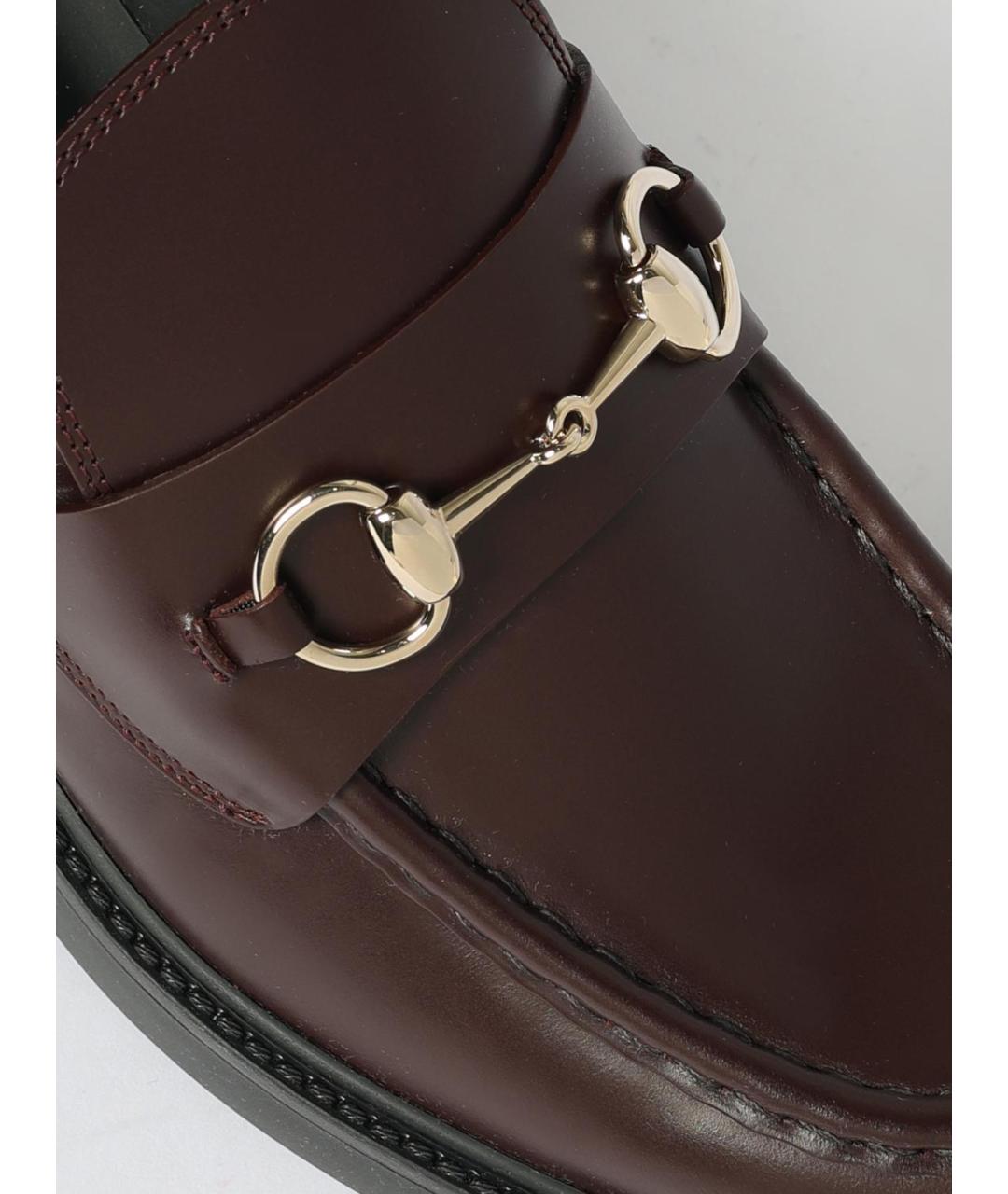 GUCCI Коричневые кожаные лоферы, фото 4