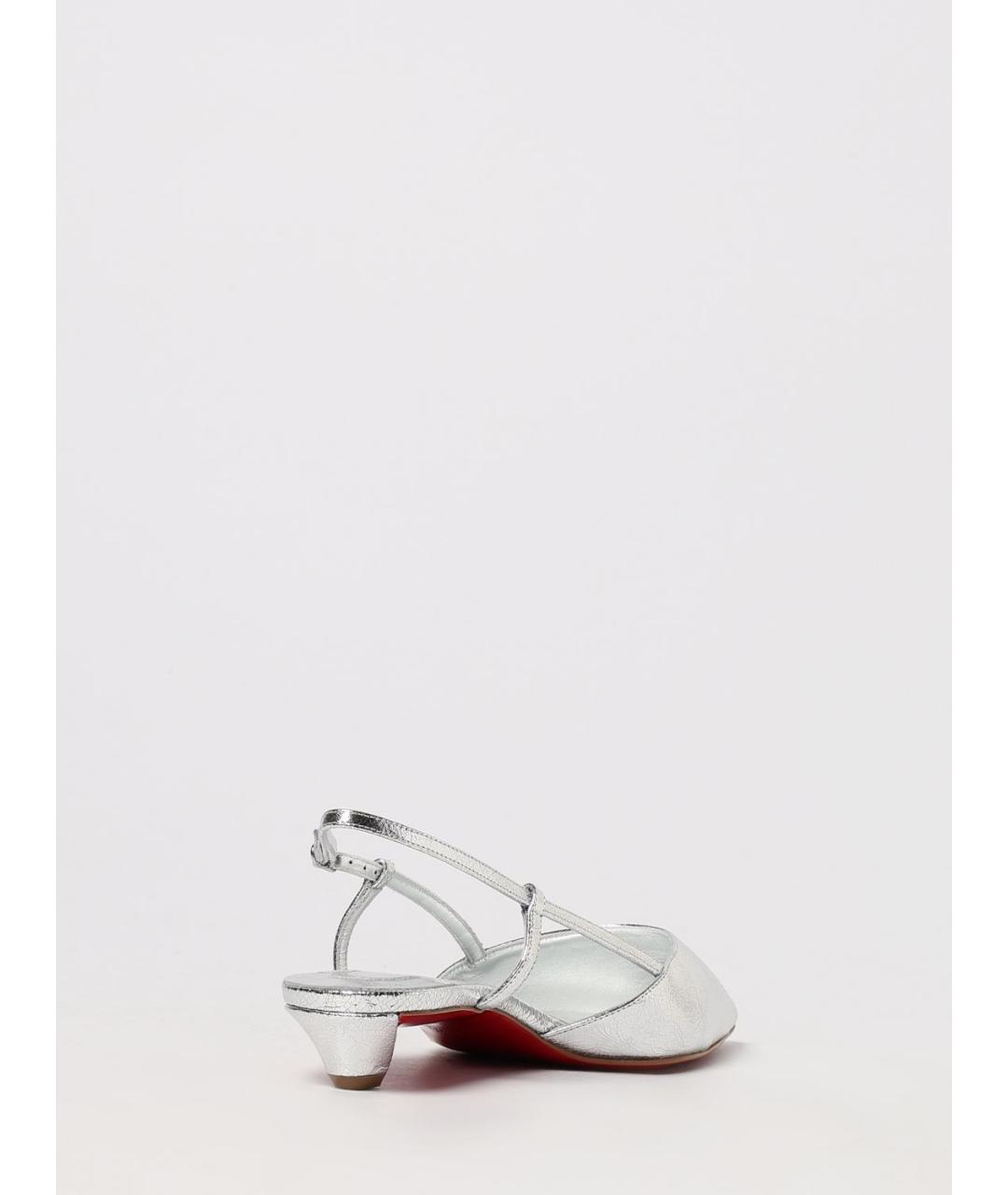 CHRISTIAN LOUBOUTIN Серебряные кожаные туфли, фото 3