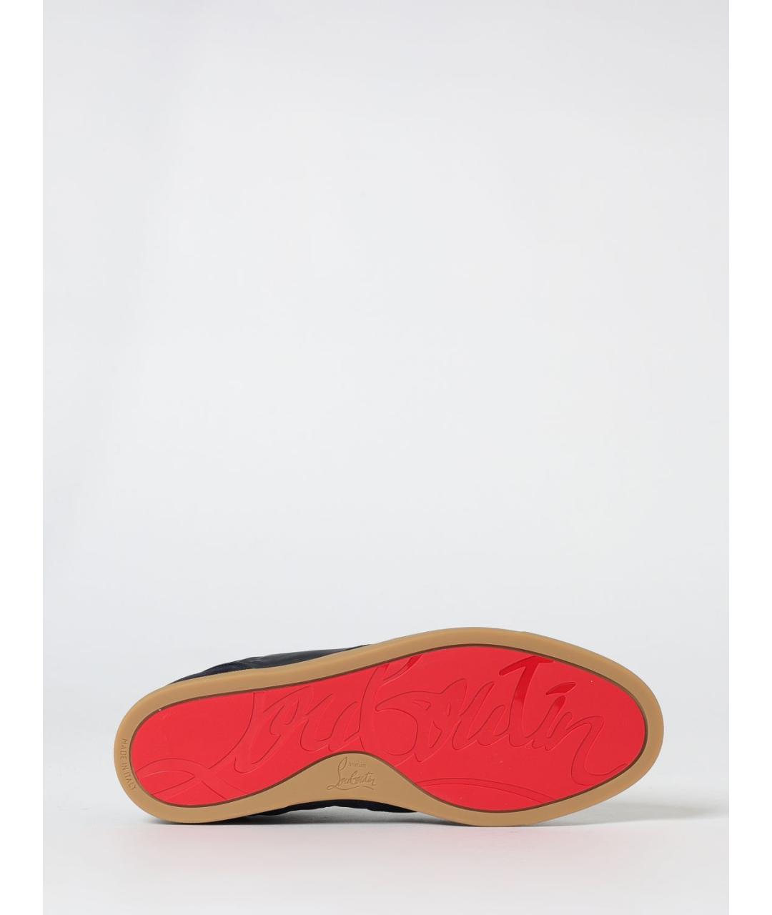 CHRISTIAN LOUBOUTIN Темно-синие замшевые низкие кроссовки / кеды, фото 5
