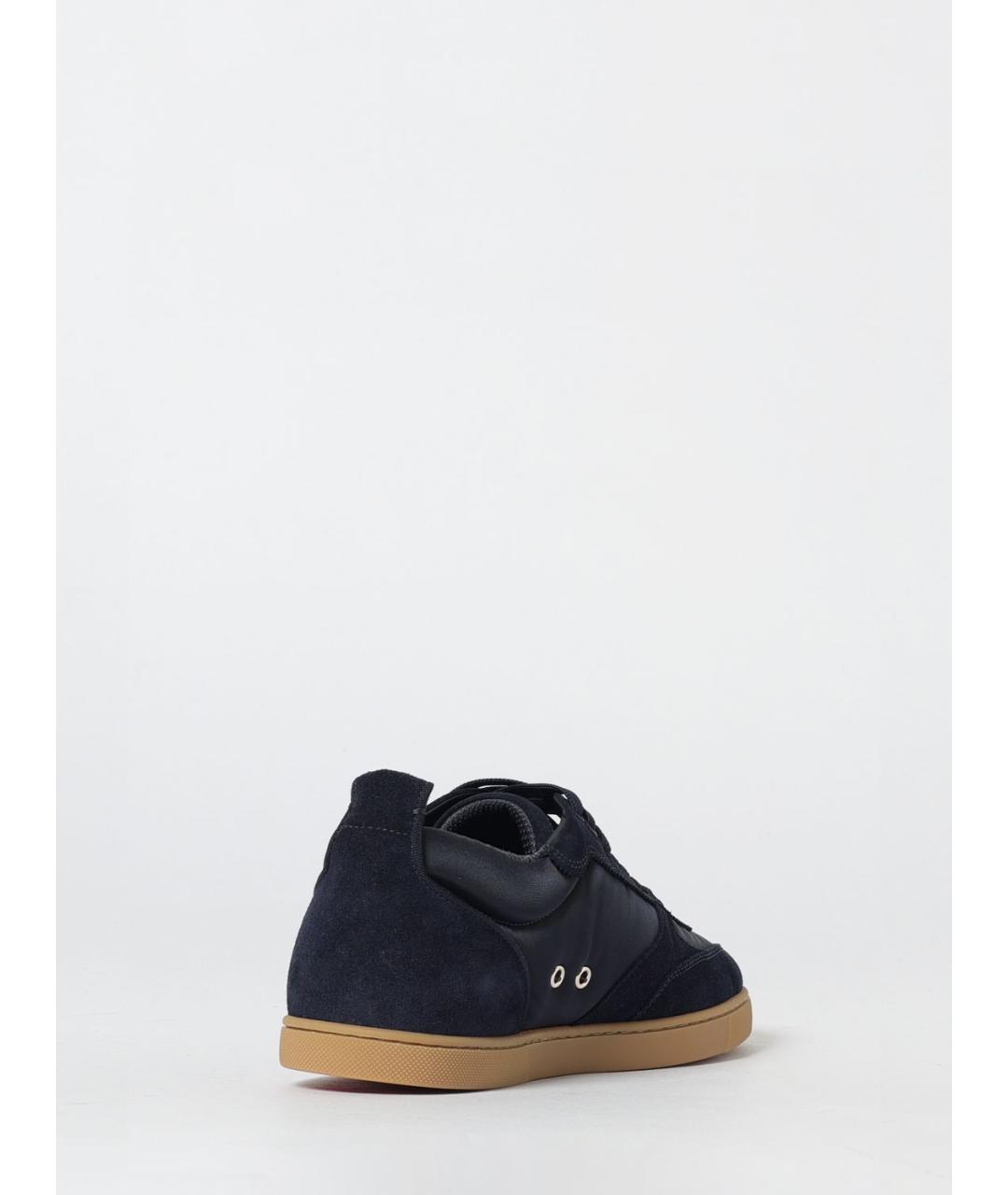 CHRISTIAN LOUBOUTIN Темно-синие замшевые низкие кроссовки / кеды, фото 3