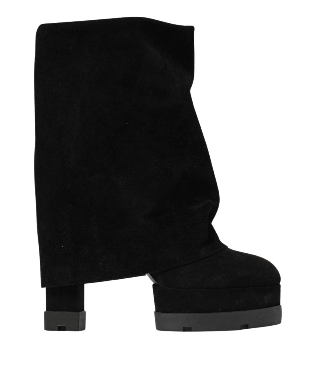 CASADEI Черные замшевые сапоги, фото 1