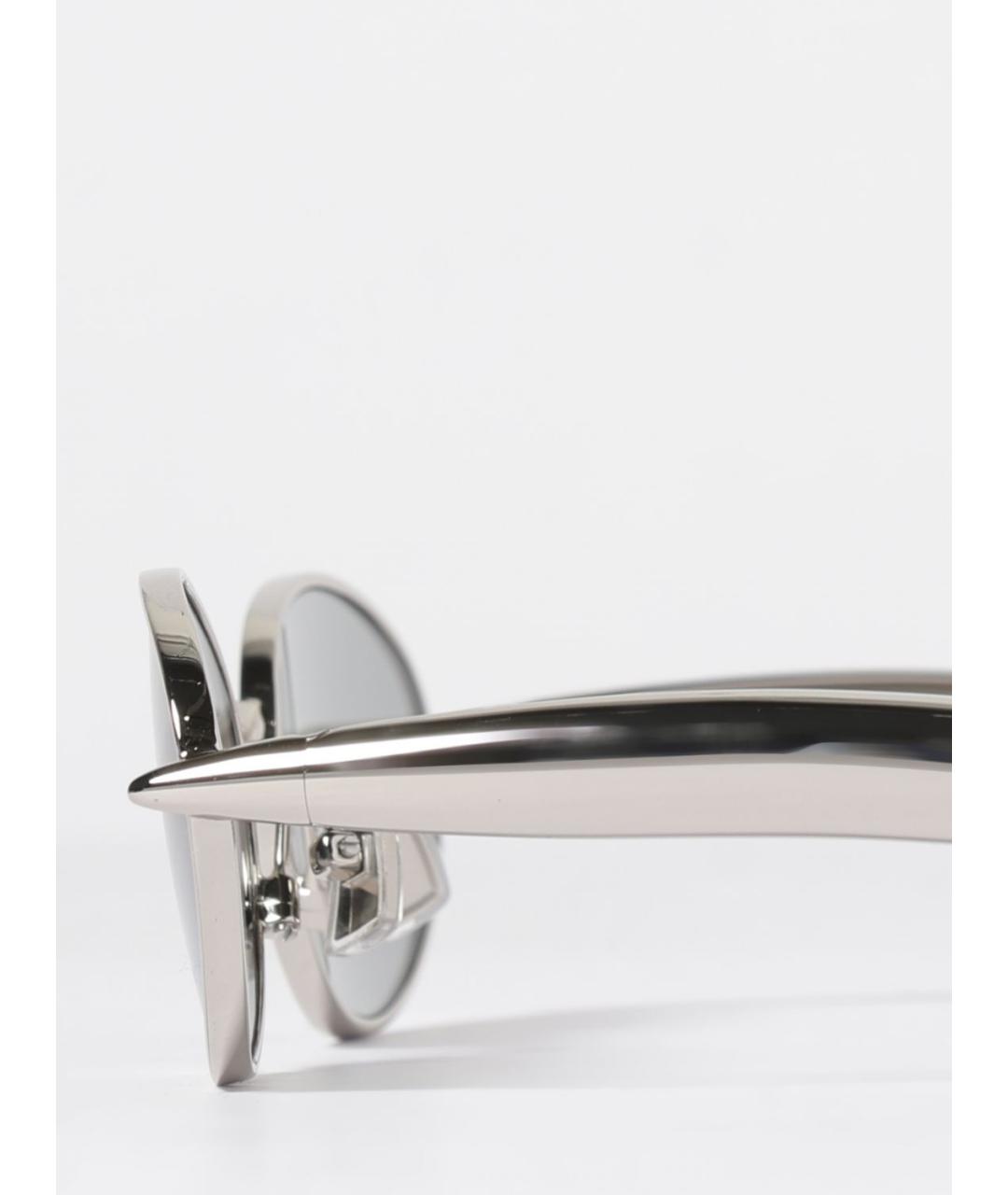 BOTTEGA VENETA Серебряные металлические солнцезащитные очки, фото 4