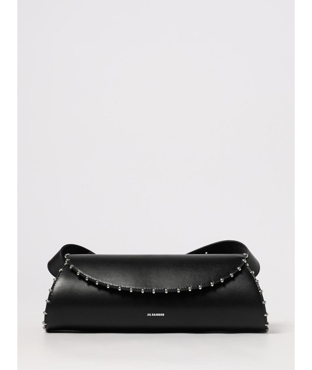 JIL SANDER Черная кожаная сумка через плечо, фото 6