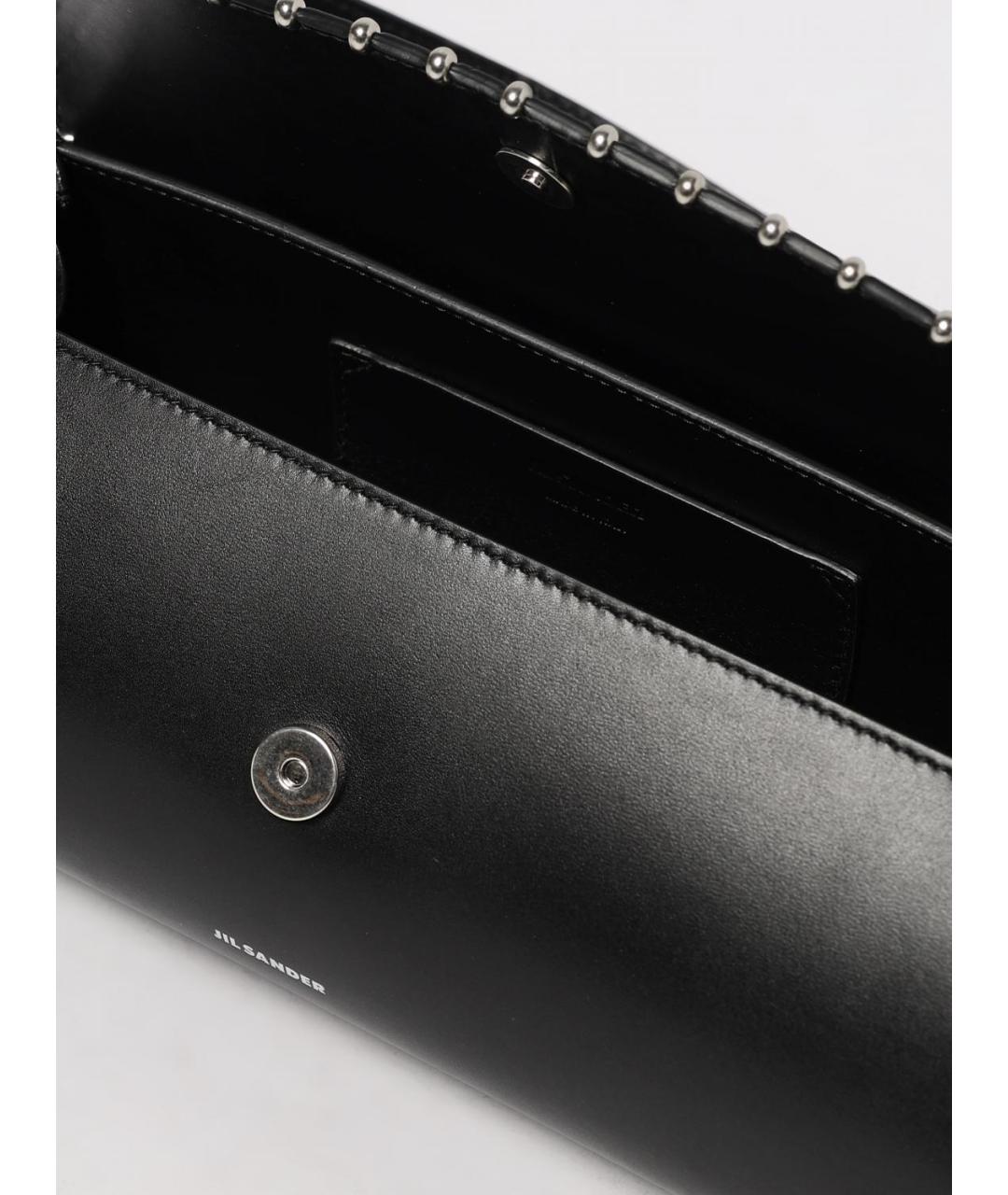 JIL SANDER Черная кожаная сумка через плечо, фото 5