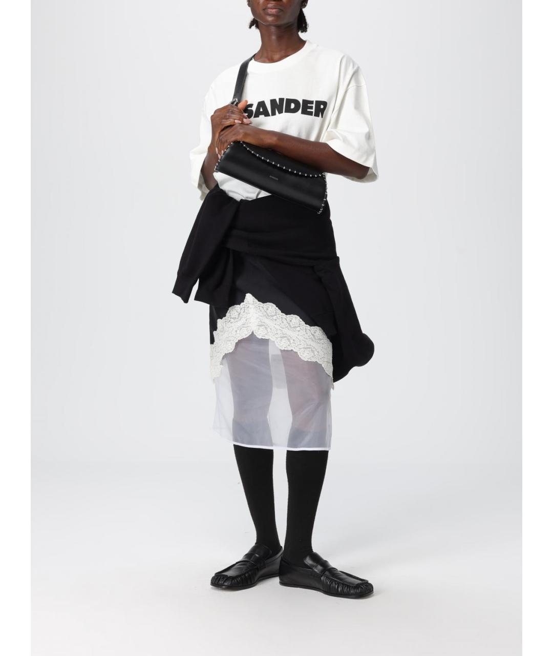 JIL SANDER Черная кожаная сумка через плечо, фото 2