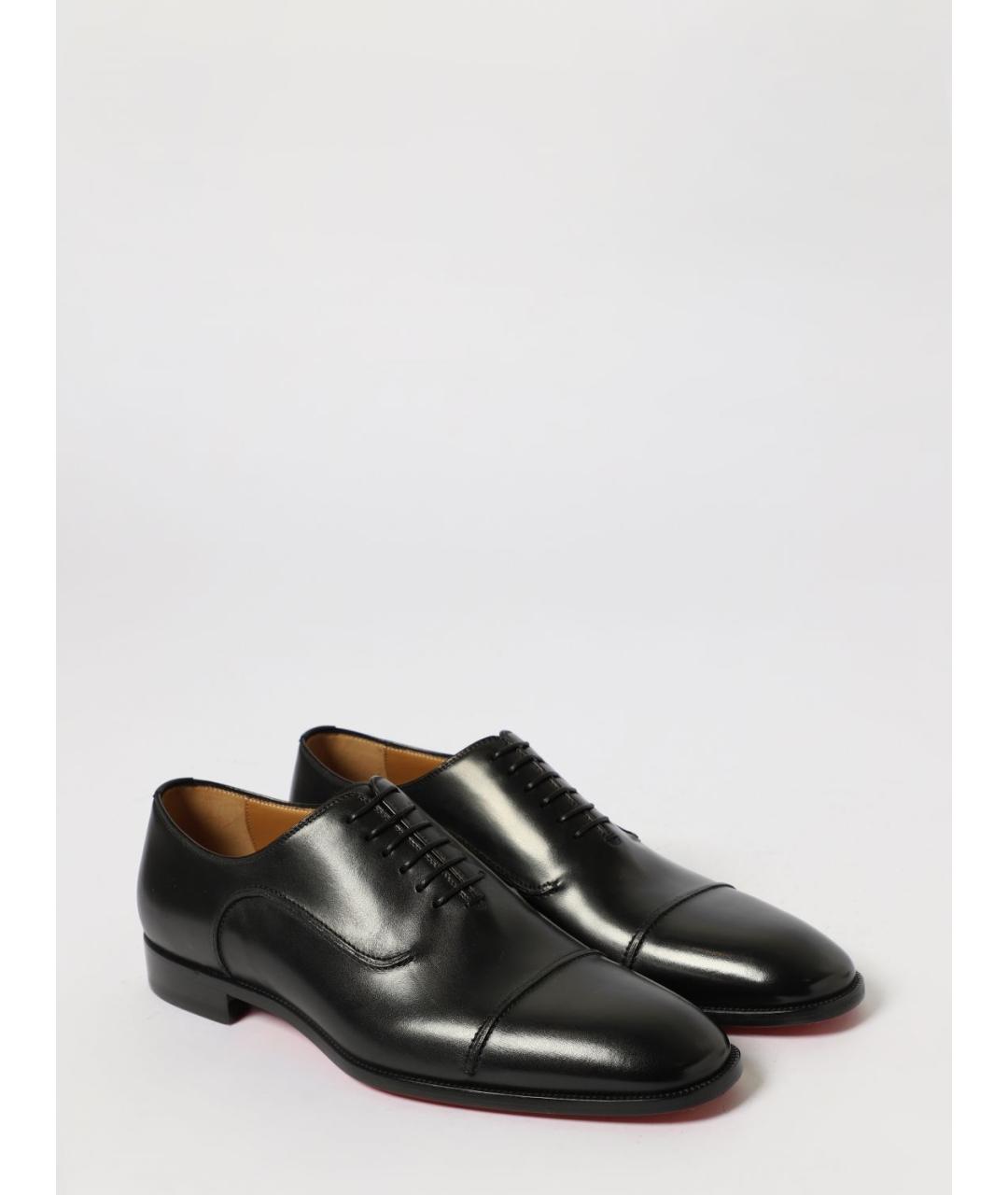 CHRISTIAN LOUBOUTIN Черные кожаные туфли, фото 2