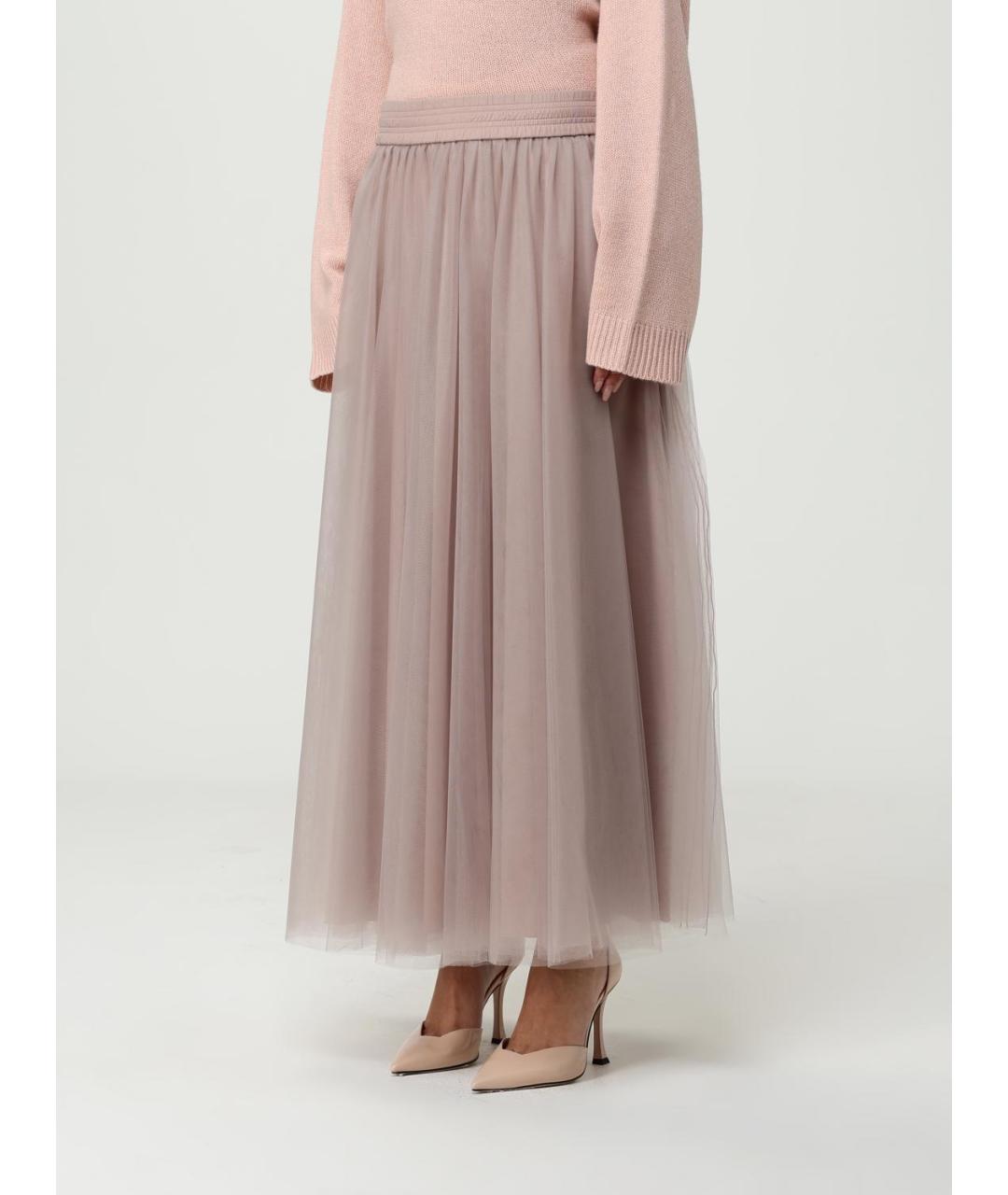 FABIANA FILIPPI Бежевая полиамидовая юбка макси, фото 4