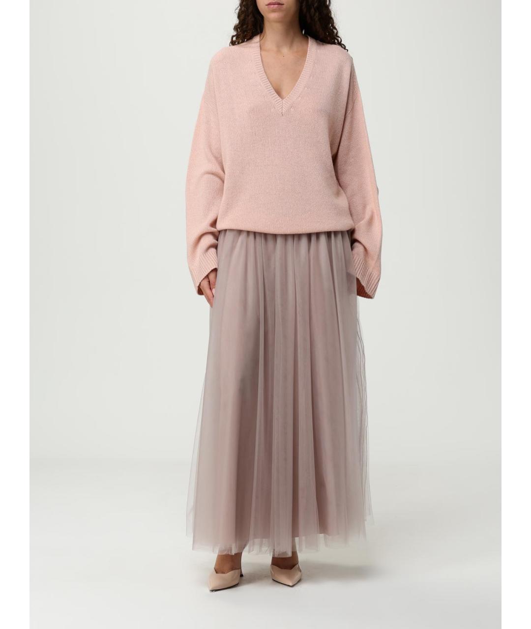 FABIANA FILIPPI Бежевая полиамидовая юбка макси, фото 2