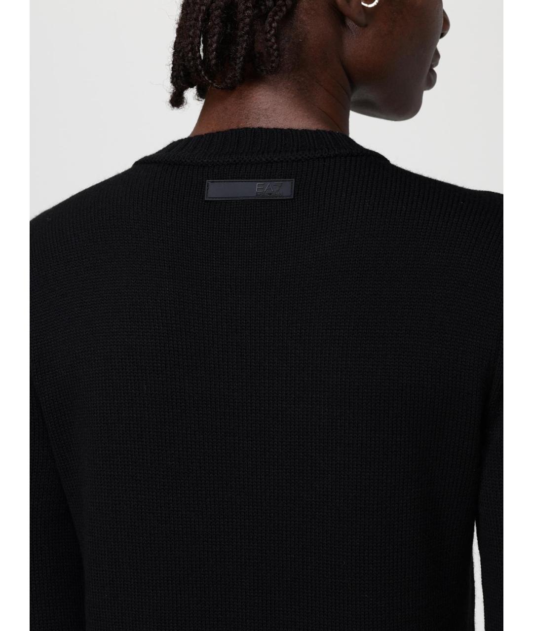 EA7 Черный шерстяной джемпер / свитер, фото 3
