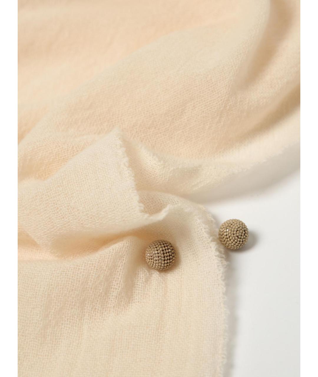 FABIANA FILIPPI Бежевый шерстяной шарф, фото 3