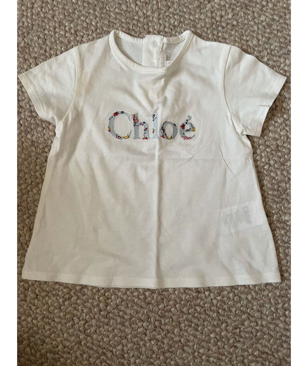 CHLOE KIDS Белый хлопковый футболка / топ, фото 5