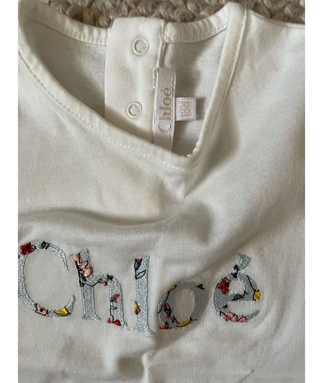 CHLOE KIDS Белый хлопковый футболка / топ, фото 4