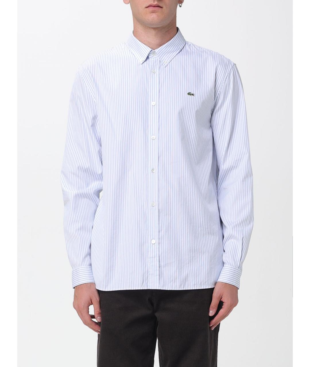 LACOSTE Голубая хлопковая кэжуал рубашка, фото 1