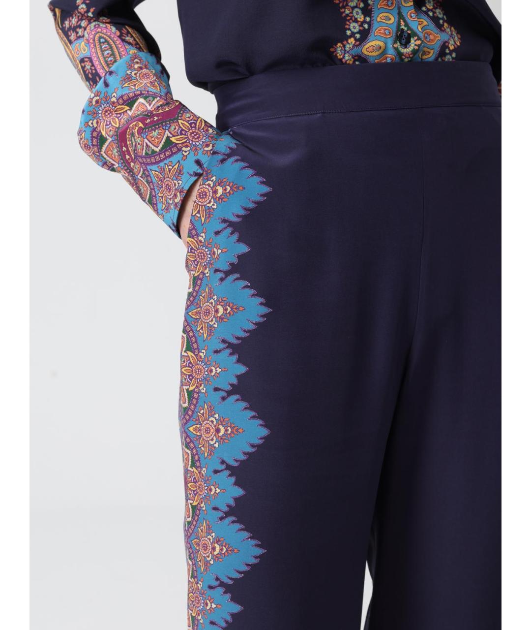 ETRO Мульти шелковые прямые брюки, фото 6