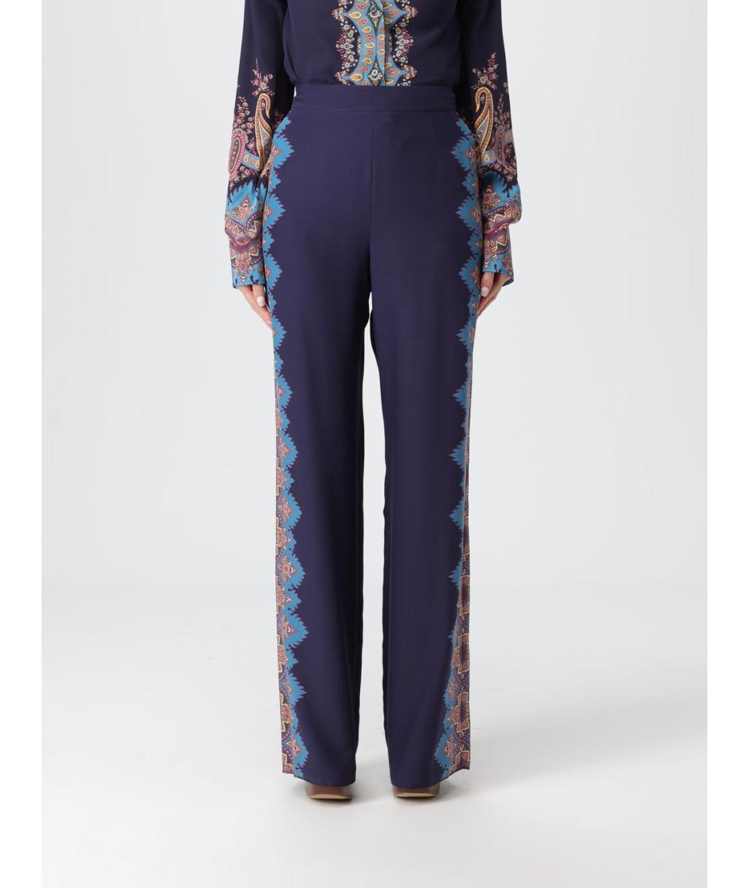 ETRO Мульти шелковые прямые брюки, фото 2